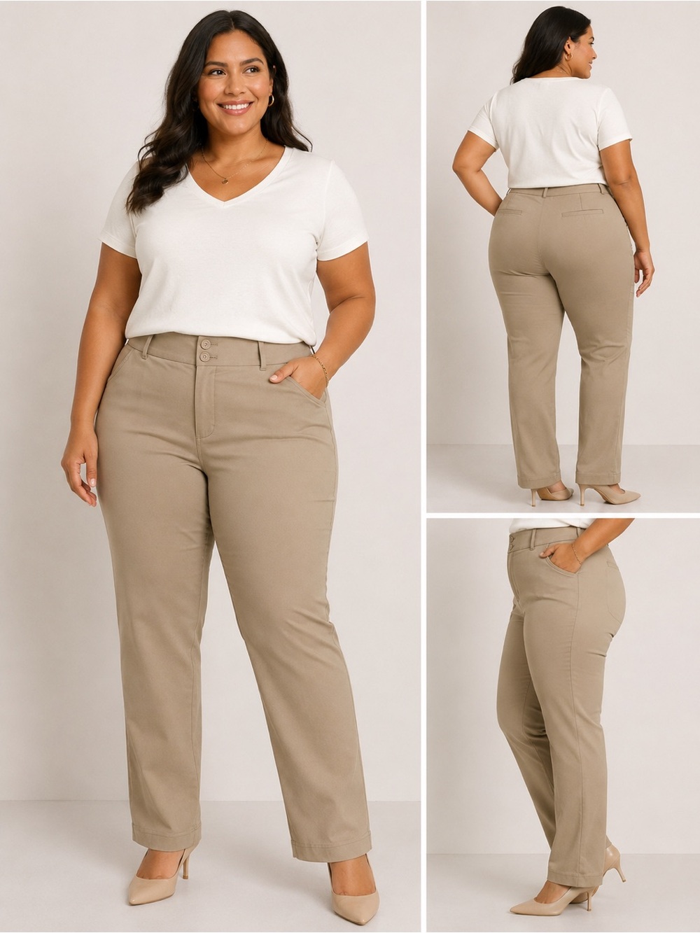 Lane Bryant Flex Magic Waistband Khaki Dress Pants 18 Short NWT Chinos